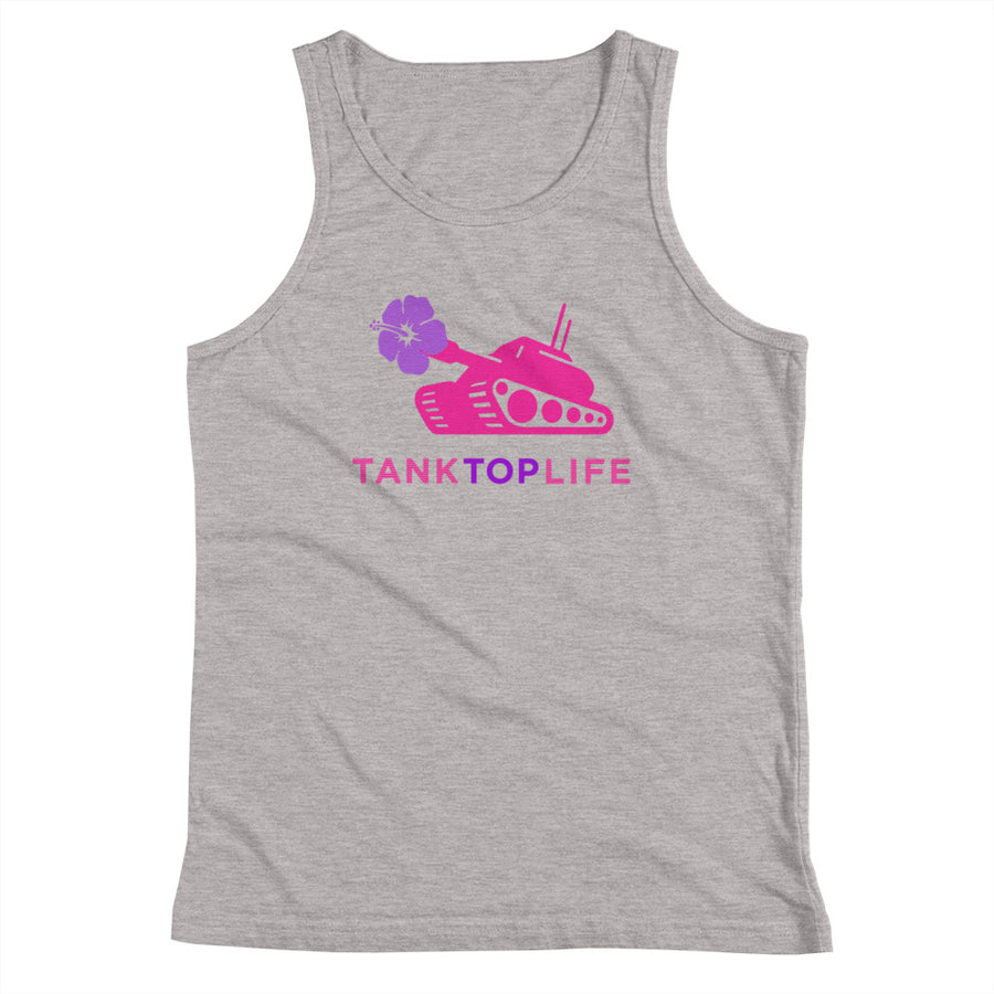 Pink Flower Tank - Youth